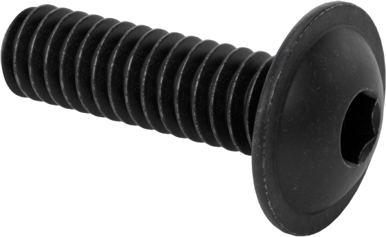 Siyah Oksit Flanşlı Düğme Başlı Altıgen Soketli Vida, Alaşımlı Çelik, 1/4"-20 Diş Boyutu, 7/8" Uzunluk