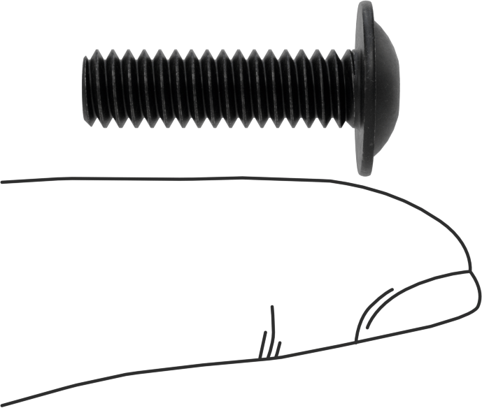 Siyah Oksit Flanşlı Düğme Başlı Altıgen Soketli Vida, Alaşımlı Çelik, 1/4"-20 Diş Boyutu, 7/8" Uzunluk