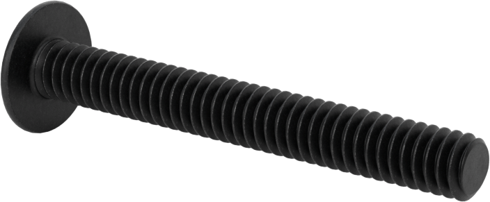 Siyah Oksit Flanşlı Düğme Başlı Altıgen Soketli Vida, Alaşımlı Çelik, 1/4"-20 Diş Boyutu, 2" Uzunluk
