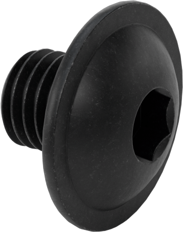 Siyah Oksit Flanşlı Düğme Başlı Altıgen Soketli Vida, Alaşımlı Çelik, 1/4"-28 Diş Boyutu, 1/4" Uzunluk