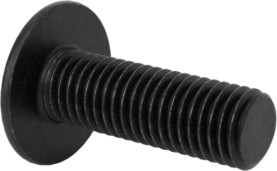 Siyah Oksit Flanşlı Düğme Başlı Altıgen Soketli Vida, Alaşımlı Çelik, 1/4"-28 Diş Boyutu, 3/4" Uzunluk
