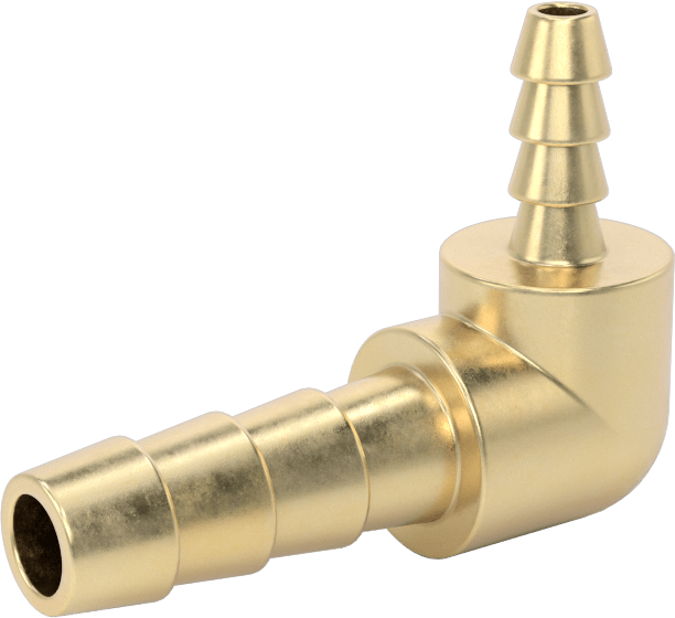 Hava ve Su için Pirinç Dikenli Hortum Bağlantı Parçası, 1/4“ x 1/8” Hortum İç Çapı için 90 Derece Dirsek Redüktörü