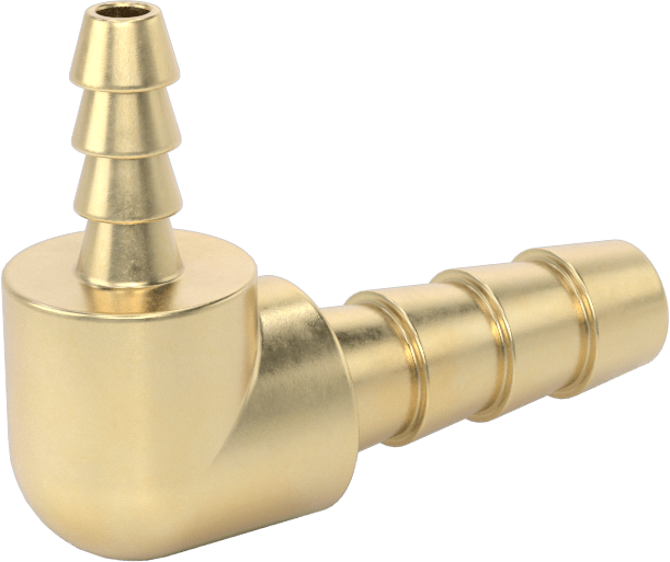 Hava ve Su için Pirinç Dikenli Hortum Bağlantı Parçası, 1/4“ x 1/8” Hortum İç Çapı için 90 Derece Dirsek Redüktörü