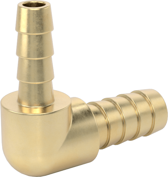 Hava ve Su için Pirinç Dikenli Hortum Bağlantı Parçası, 3/8“ x 1/4” Hortum İç Çapı için 90 Derece Dirsek Redüktörü