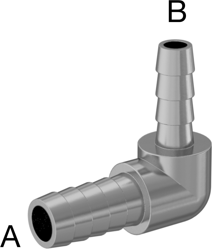 Hava ve Su için Pirinç Dikenli Hortum Bağlantı Parçası, 3/8“ x 1/4” Hortum İç Çapı için 90 Derece Dirsek Redüktörü
