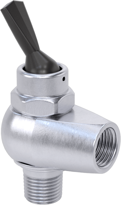 Döner Dişli Açma/Kapama Vanası, Toggle Anahtarlı, 1/8 NPT Erkek x 1/8 NPT Dişi