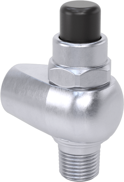 Döner Dişli Açma/Kapama Vanası, Basma Düğmeli, 1/8 NPT Erkek x 1/8 NPT Dişi