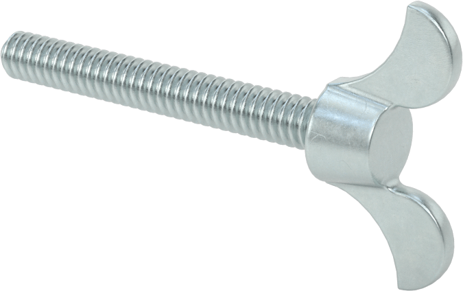 Çinko Kaplamalı Demir Kanat Başlı Parmak Vidası, 10-24 Diş Boyutu, 1-1/2" Uzunluk
