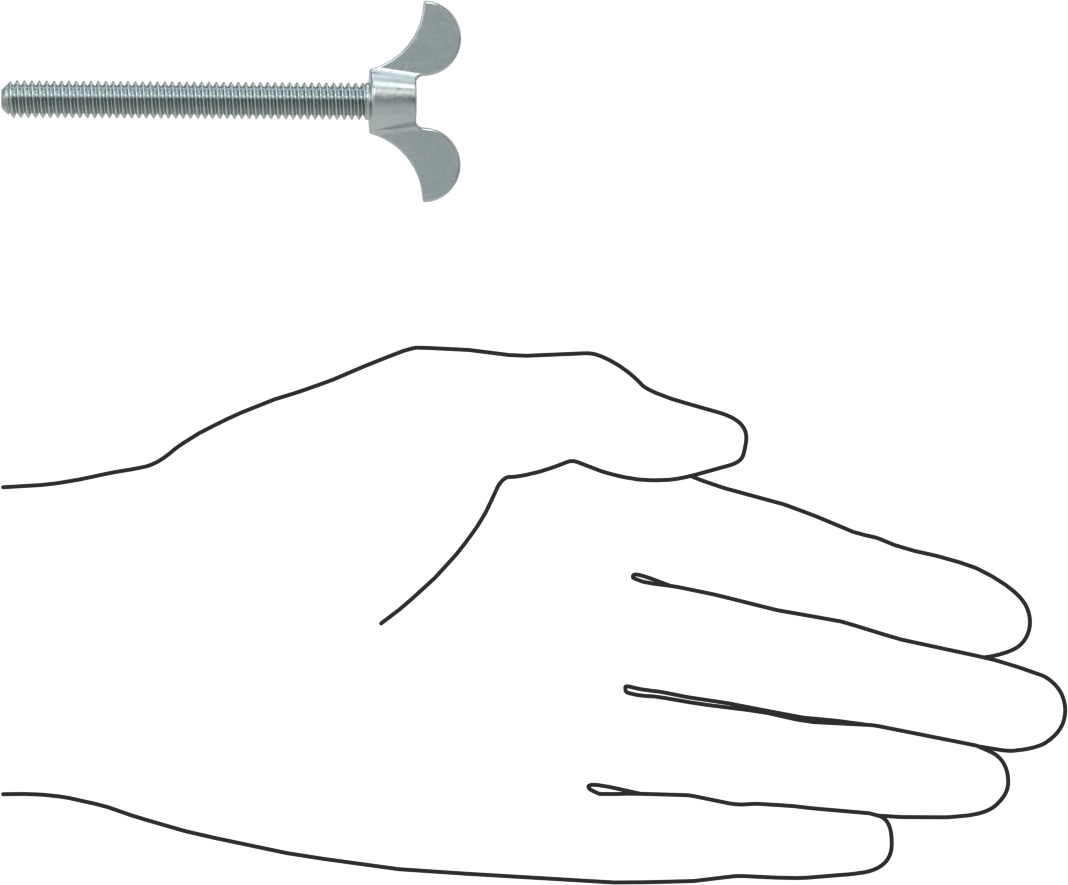 Çinko Kaplamalı Demir Kanat Başlı Parmak Vidası, 1/4"-20 Diş Boyutu, 2-1/2" Uzunluk