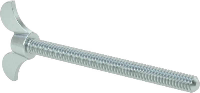 Çinko Kaplamalı Demir Kanat Başlı Parmak Vidası, 1/4"-20 Diş Boyutu, 3" Uzunluk