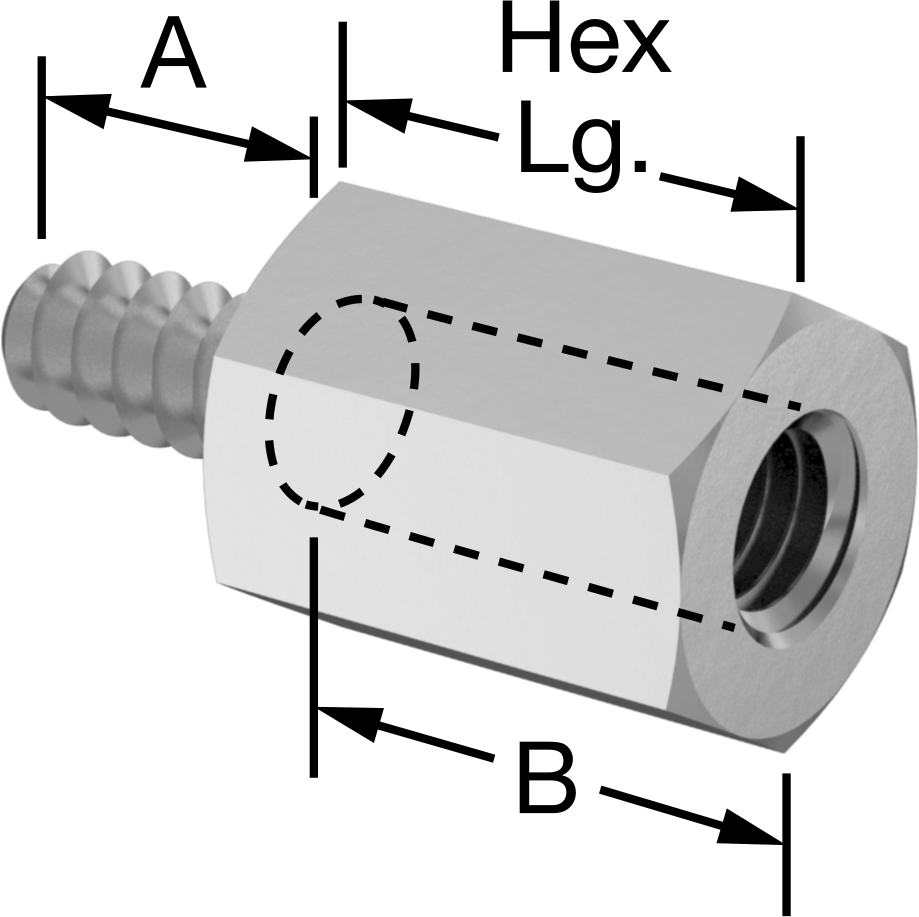 316 Paslanmaz Çelik Erkek-Dişi Altıgen Dişli Adaptör, M6 x 0,75 mm Diş - M8 x 1,25 mm Diş