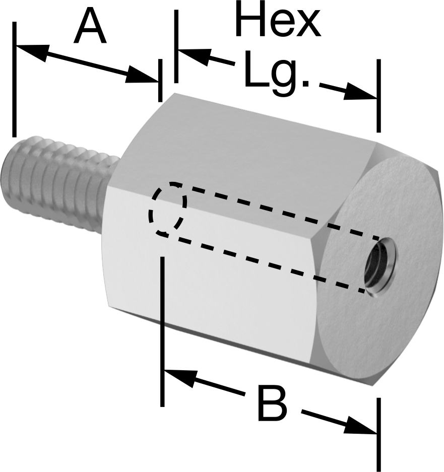 316 Paslanmaz Çelik Erkek-Dişi Altıgen Dişli Adaptör, M4 x 0,7 mm Diş - M3 x 0,5 mm Diş