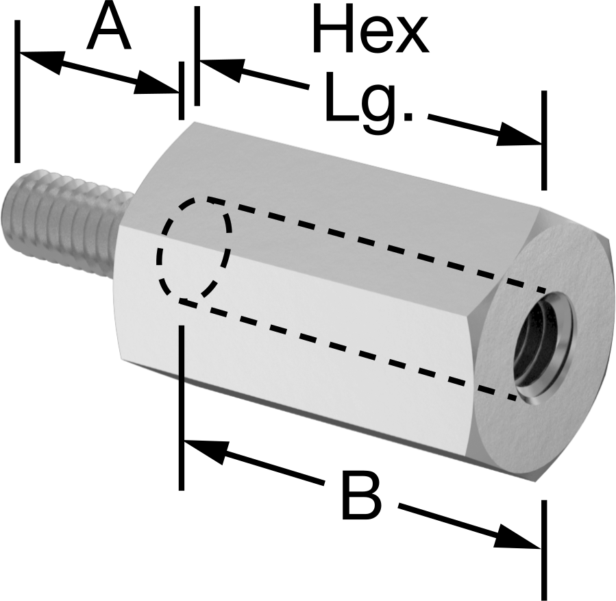 316 Paslanmaz Çelik Erkek-Dişi Altıgen Dişli Adaptör, M4 x 0,7 mm Diş ila M5 x 0,8 mm Diş