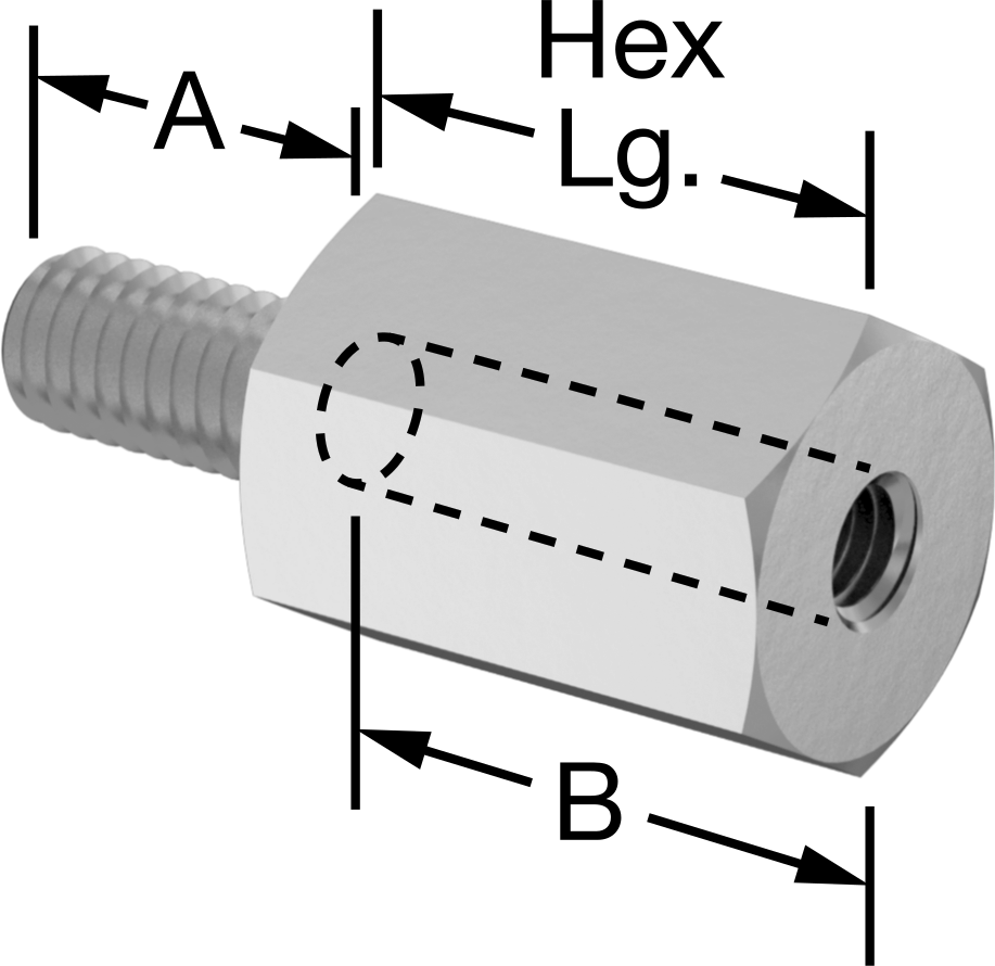 316 Paslanmaz Çelik Erkek-Dişi Altıgen Dişli Adaptör, M6 x 1 mm Diş - M5 x 0,8 mm Diş