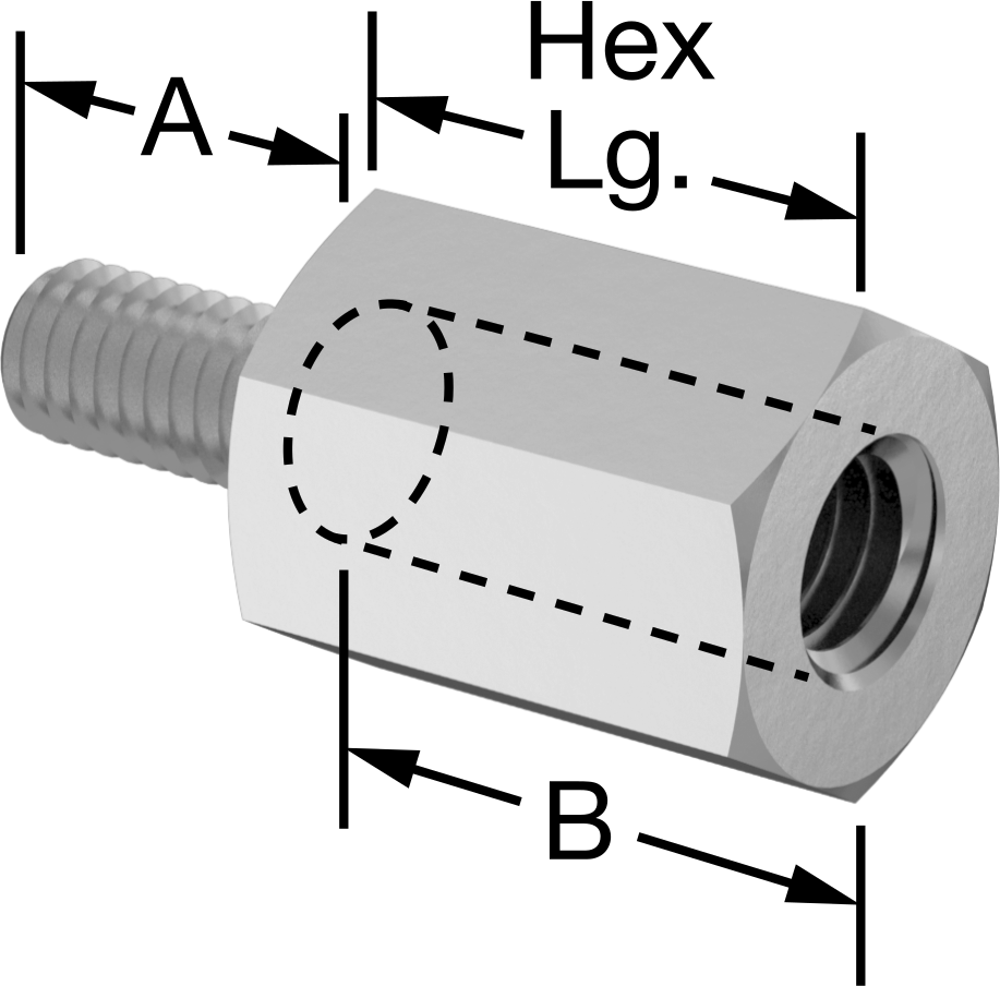 316 Paslanmaz Çelik Erkek-Dişi Altıgen Dişli Adaptör, M6 x 1 mm Diş - M8 x 1,25 mm Diş