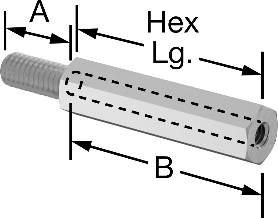 18-8 Paslanmaz Çelik Erkek-Dişi Altıgen Dişli Adaptör, M4 x 0,7 mm Diş - M3 x 0,5 mm Diş