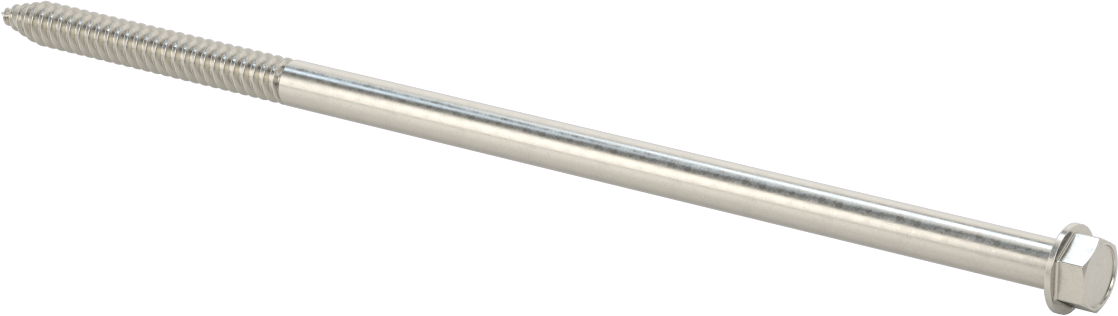 316 Paslanmaz Çelik Flanşlı Altıgen Başlı Ahşap Vida, 3/8" Boyut, 10" Uzunluk