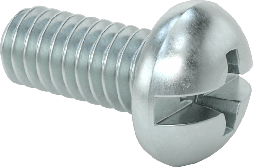 Dekoratif Kombinasyonlu Phillips/Düz Başlı Vidalar, Yuvarlak Baş, 8-32 Diş, 3/8" Uzunluk