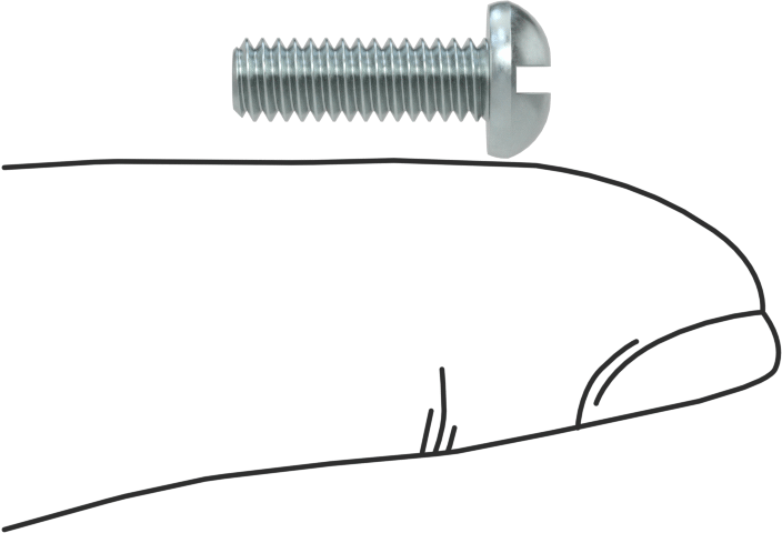 Dekoratif Kombinasyonlu Phillips/Düz Başlı Vidalar, Yuvarlak Baş, 8-32 Diş, 1/2" Uzunluk