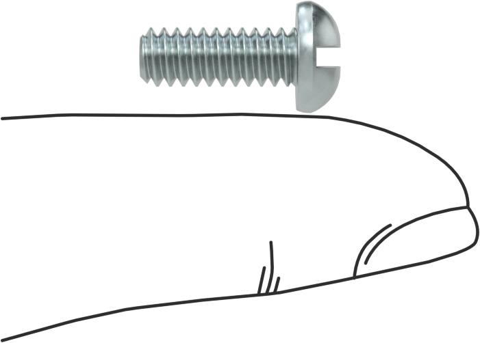 Dekoratif Kombinasyonlu Phillips/Düz Başlı Vidalar, Yuvarlak Baş, 10-24 Diş, 1/2" Uzunluk