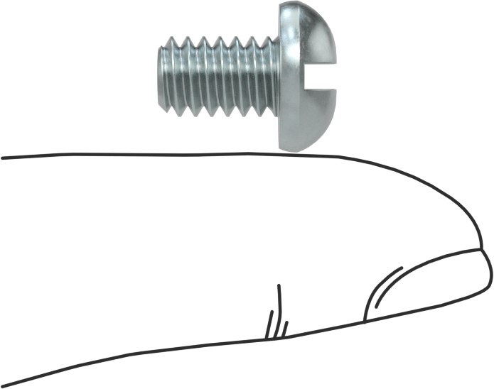Dekoratif Kombinasyonlu Phillips/Düz Başlı Vidalar, Yuvarlak Baş, 1/4"-20 Diş, 3/8" Uzunluk
