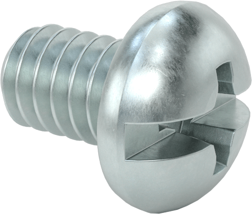 Dekoratif Kombinasyonlu Phillips/Düz Başlı Vidalar, Yuvarlak Baş, 1/4"-20 Diş, 3/8" Uzunluk