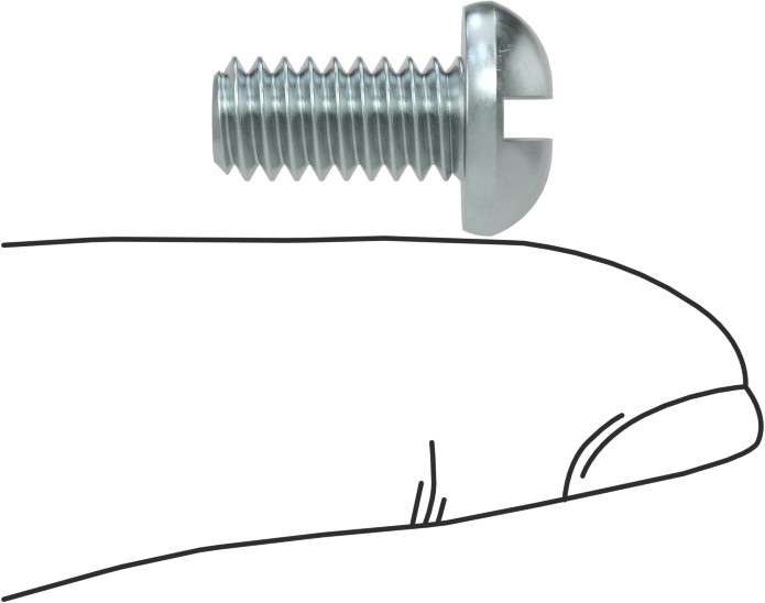 Dekoratif Kombinasyonlu Phillips/Düz Başlı Vidalar, Yuvarlak Baş, 1/4"-20 Diş, 1/2" Uzunluk