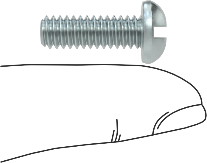 Dekoratif Kombinasyonlu Phillips/Düz Başlı Vidalar, Yuvarlak Baş, 1/4"-20 Diş, 3/4" Uzunluk