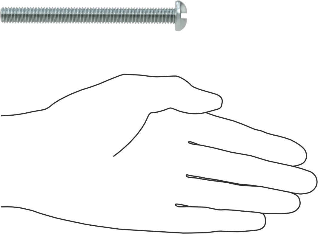 Dekoratif Kombinasyonlu Phillips/Düz Başlı Vidalar, Yuvarlak Baş, 3/8"-16 Diş, 4" Uzunluk