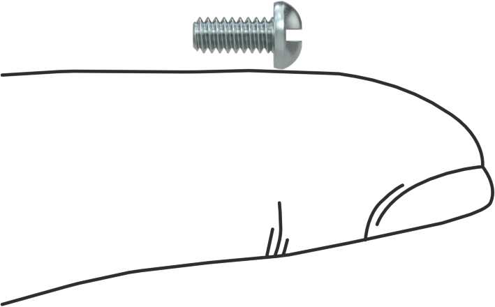 Dekoratif Kombinasyonlu Phillips/Düz Başlı Vidalar, Yuvarlak Baş, 4-40 Diş, 1/4" Uzunluk