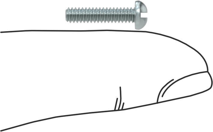 Dekoratif Kombinasyonlu Phillips/Düz Başlı Vidalar, Yuvarlak Baş, 4-40 Diş, 1/2" Uzunluk