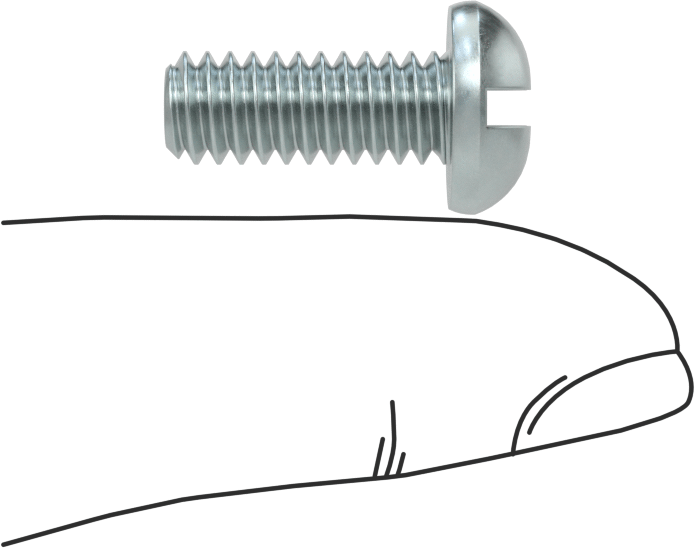 Dekoratif Kombinasyonlu Phillips/Düz Başlı Vidalar, Yuvarlak Baş, 1/4"-20 Diş, 5/8" Uzunluk