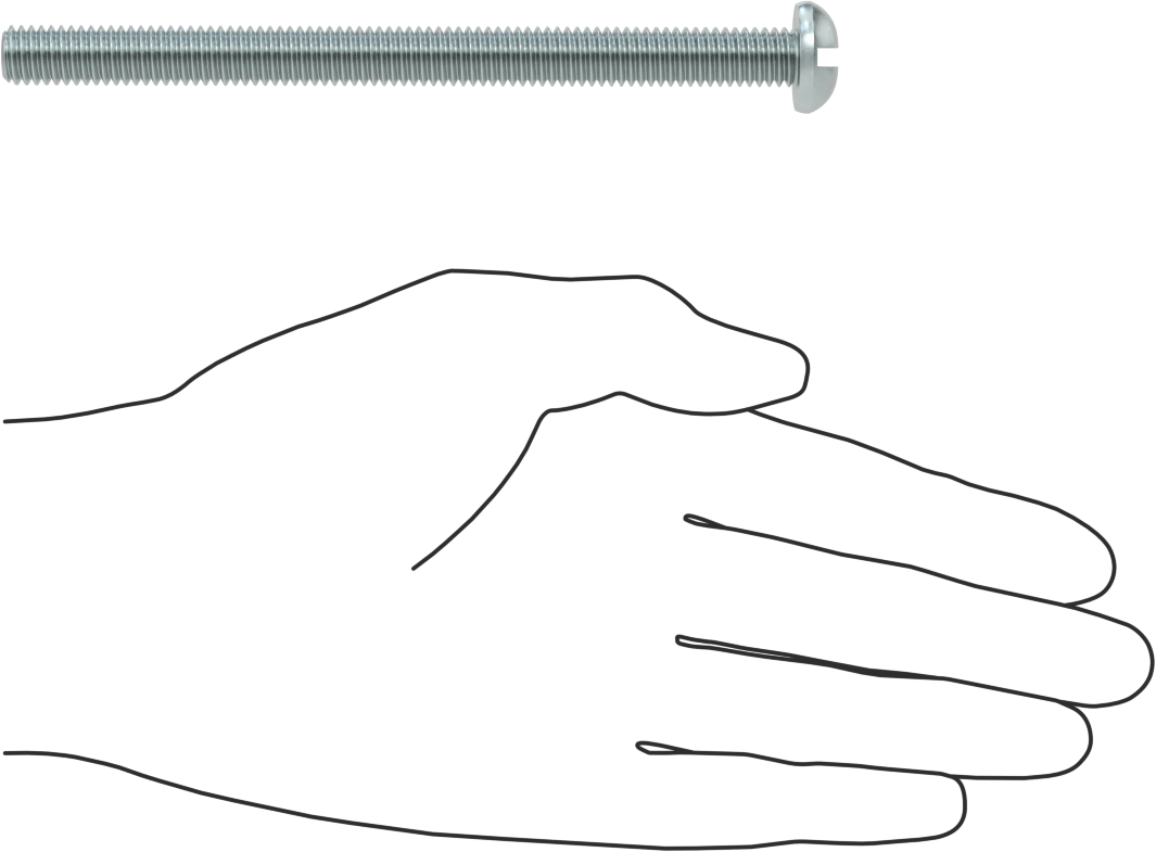 Dekoratif Kombinasyonlu Phillips/Düz Başlı Vidalar, Yuvarlak Baş, 3/8"-16 Diş, 5 inç Uzunluk