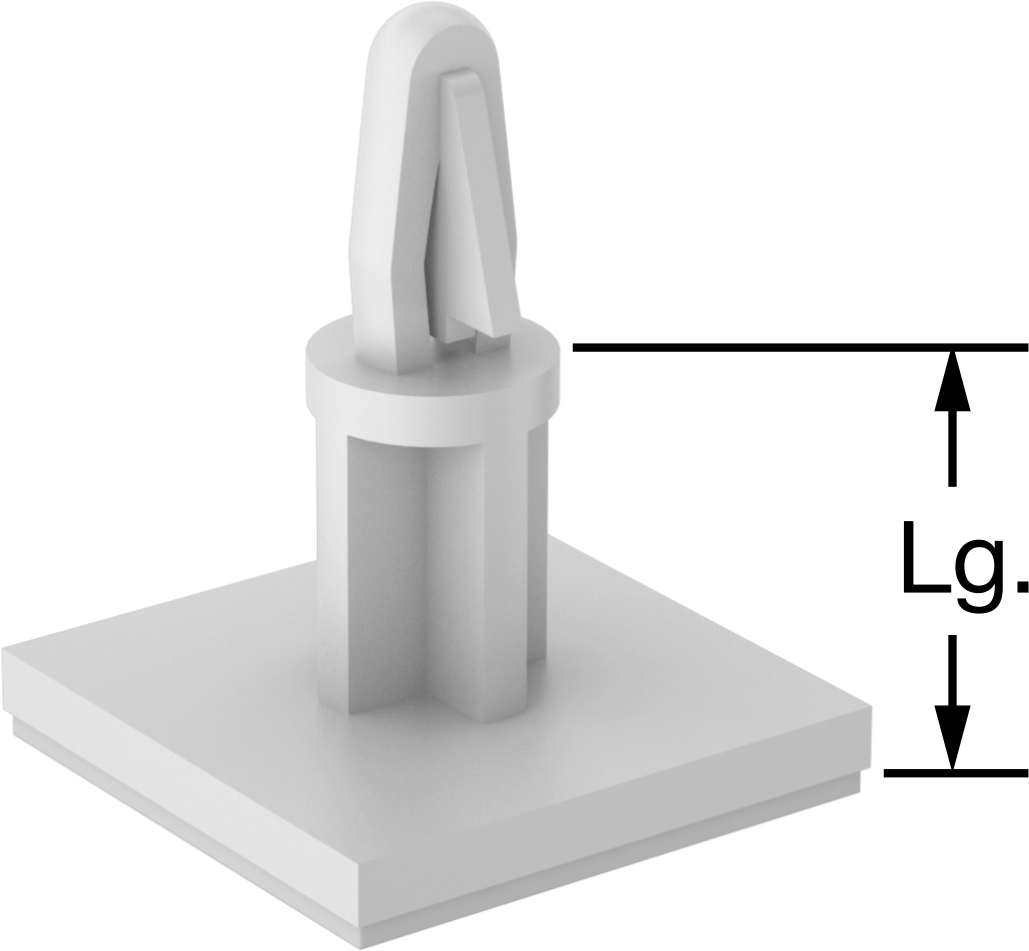 Yapıştırıcı Takılabilir Ayırıcılar, Naylon 6/6 Plastik, 1/2" Uzunluk, 5/32" Delik Çapı için