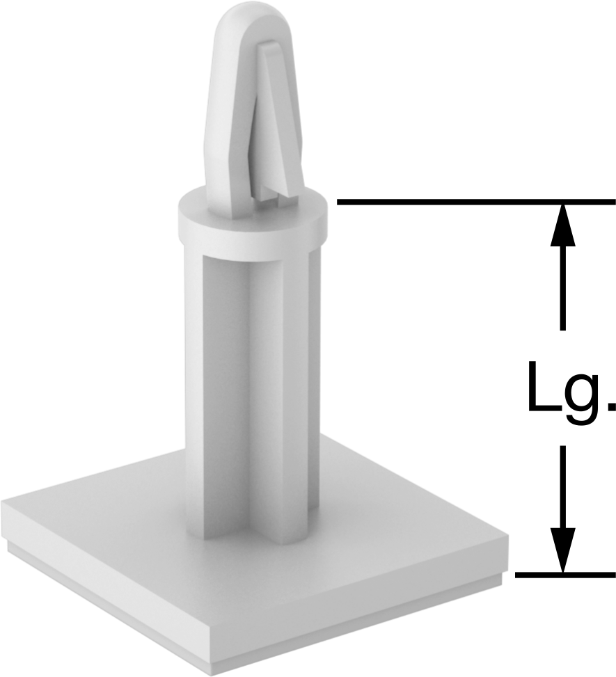 Yapıştırıcı Takılabilir Ayırıcılar, Naylon 6/6 Plastik, 3/4" Uzunluk, 5/32" Delik Çapı için
