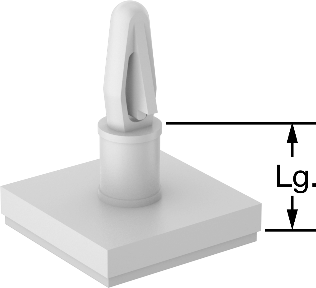 Yapıştırıcı Takılabilir Ayırıcılar, Naylon 6/6 Plastik, 5/16" Uzunluk, 1/8" Delik Çapı için