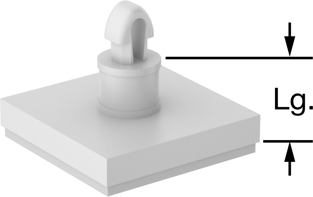 Yapıştırıcı Takılabilir Ayırıcılar, Naylon 6/6 Plastik, 1/4" Uzunluk, 3/32" Delik Çapı için