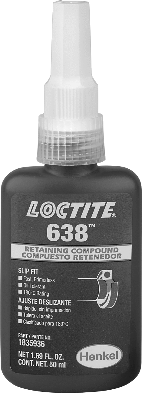 Sabitleme Bileşiği, Yağlı Sıkı Geçen Parçalar için, Loctite® 638, 1.69 FL oz