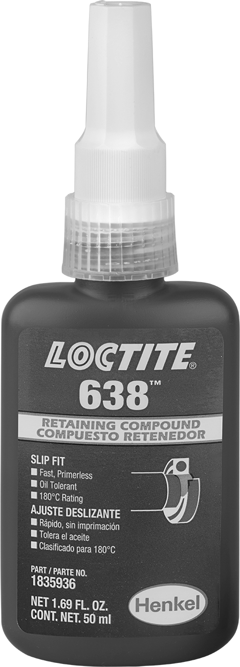 Sabitleme Bileşiği, Yağlı Sıkı Geçen Parçalar için, Loctite® 638, 1.69 FL oz