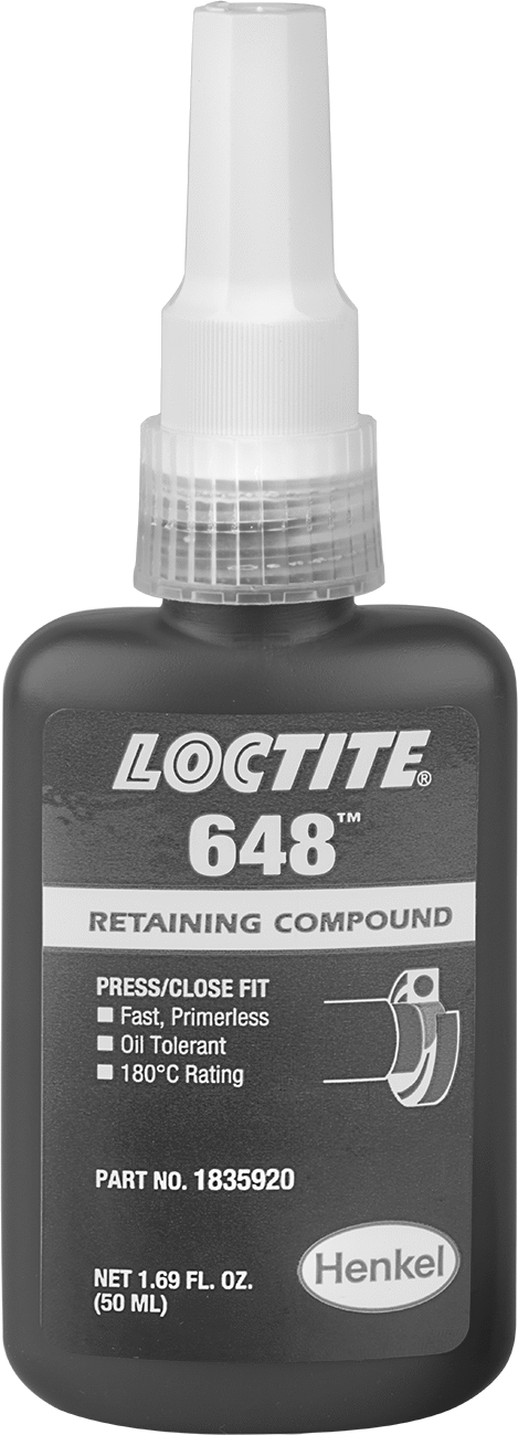 Sabitleme Bileşiği, Yağlı Sıkı Geçen Parçalar için, Loctite® 648, 1.69 FL oz