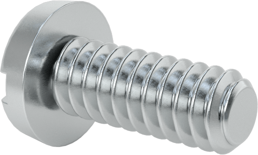 Çinko Kaplı Çelik Dar Peynir Başlı Oluklu Vida, M1,6 x 0,35 mm Diş, 4 mm Uzunluk, 3 mm Baş Çapı