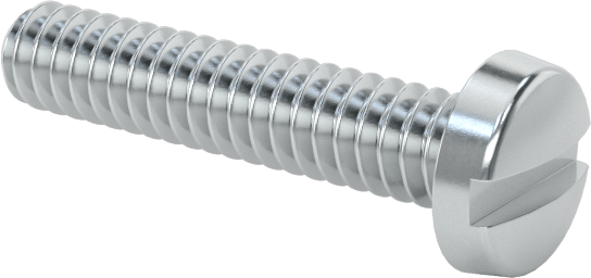 Çinko Kaplı Çelik Dar Peynir Başlı Oluklu Vida, M1,6 x 0,35 mm Diş, 8 mm Uzunluk, 3 mm Baş Çapı