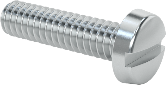 Çinko Kaplı Çelik Dar Peynir Başlı Oluklu Vida, M2 x 0,4 mm Diş, 8 mm Uzunluk, 3,8 mm Baş Çapı