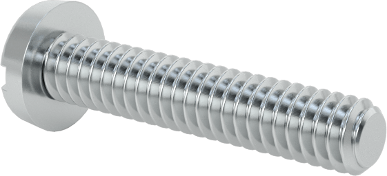 Çinko Kaplı Çelik Dar Peynir Başlı Oluklu Vida, M2 x 0,4 mm Diş, 10 mm Uzunluk, 3,8 mm Baş Çapı