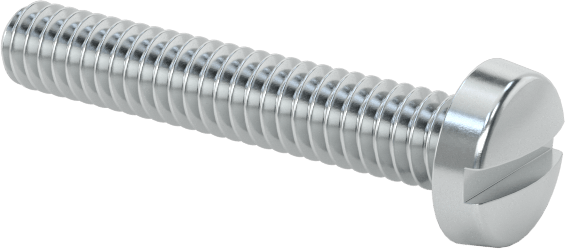 Çinko Kaplı Çelik Dar Peynir Başlı Oluklu Vida, M2 x 0,4 mm Diş, 12 mm Uzunluk, 3,8 mm Baş Çapı
