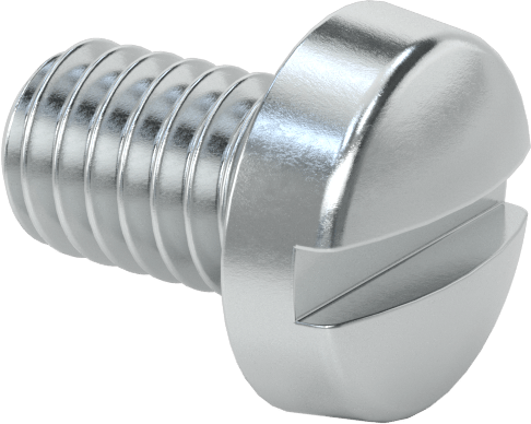 Çinko Kaplı Çelik Dar Peynir Başlı Oluklu Vida, M2,5 x 0,45 mm Diş, 4 mm Uzunluk, 4,5 mm Başlık Çapı
