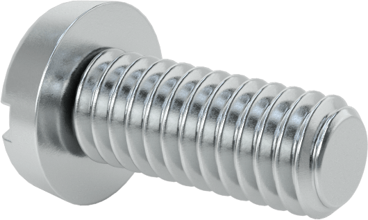 Çinko Kaplı Çelik Dar Peynir Başlı Oluklu Vida, M2,5 x 0,45 mm Diş, 6 mm Uzunluk, 4,5 mm Başlık Çapı