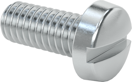 Çinko Kaplı Çelik Dar Peynir Başlı Oluklu Vida, M2,5 x 0,45 mm Diş, 6 mm Uzunluk, 4,5 mm Başlık Çapı