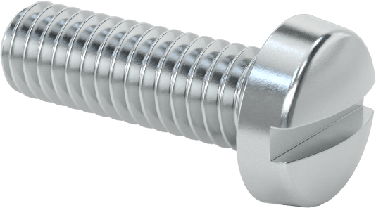 Çinko Kaplı Çelik Dar Peynir Başlı Oluklu Vida, M2,5 x 0,45 mm Diş, 8 mm Uzunluk, 4,5 mm Başlık Çapı