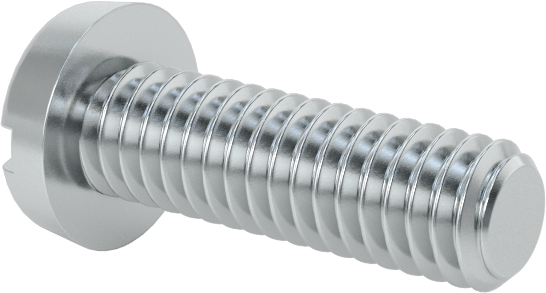Çinko Kaplı Çelik Dar Peynir Başlı Oluklu Vida, M2,5 x 0,45 mm Diş, 8 mm Uzunluk, 4,5 mm Başlık Çapı